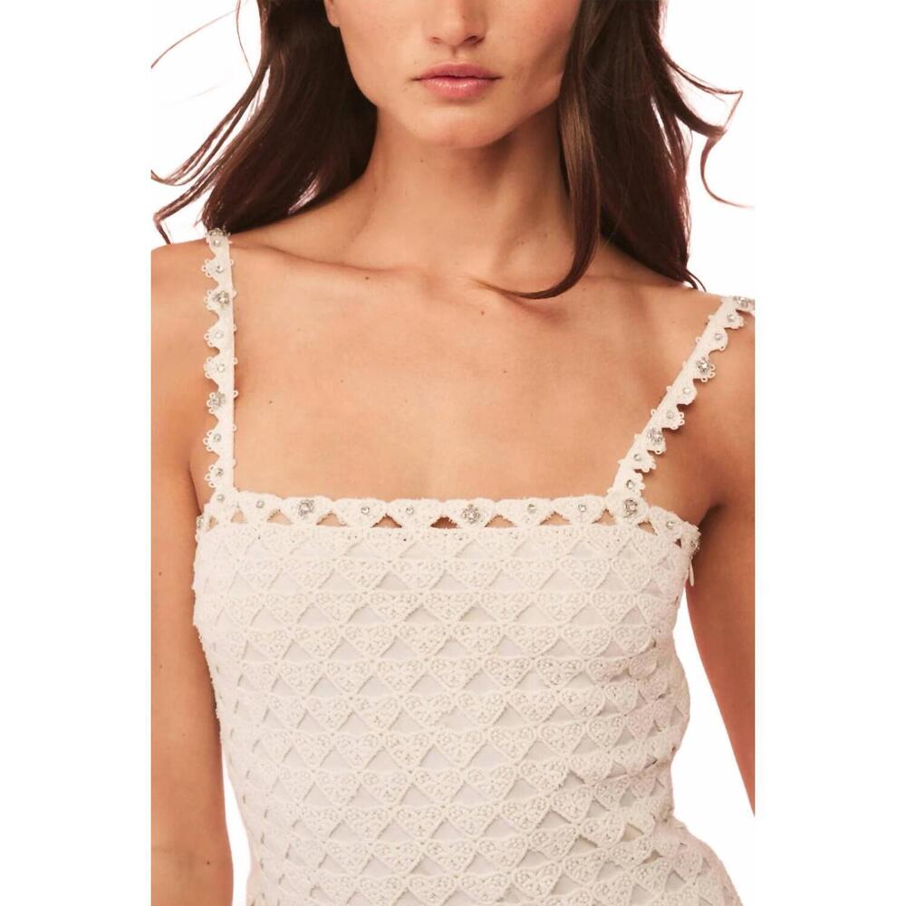 NEW LOVESHACKFANCY camara mini dress in optic white - Picture 3 of 4